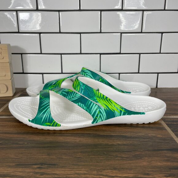 CROCS Kadee II Womens Size 10 Shoes Green Tropical Iconic Comfort Slide Sandals - Picture 1 of 14